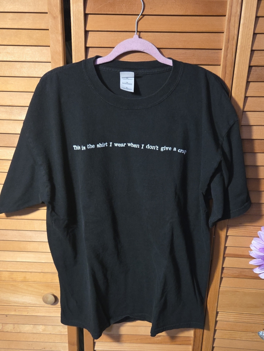Gildan Unisex Black Short-Sleeve Tee with White Chest Text